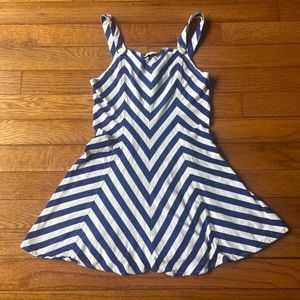 Girls Blue Striped Dress